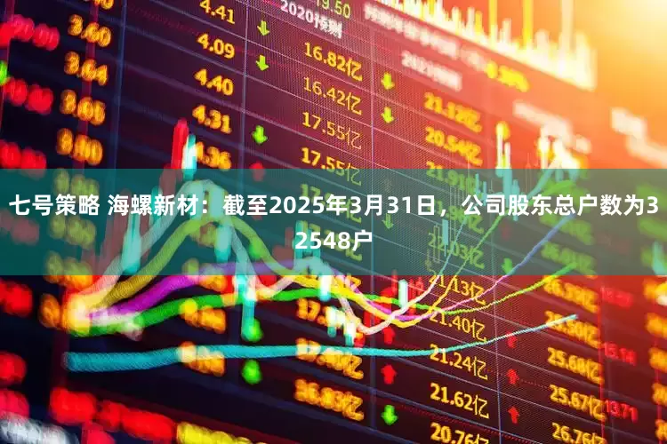 七号策略 海螺新材：截至2025年3月31日，公司股东总户数为32548户